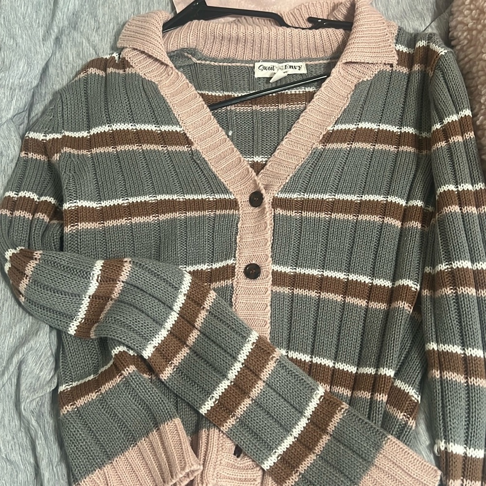 Women’s Pink & Grey Collard Cardigan